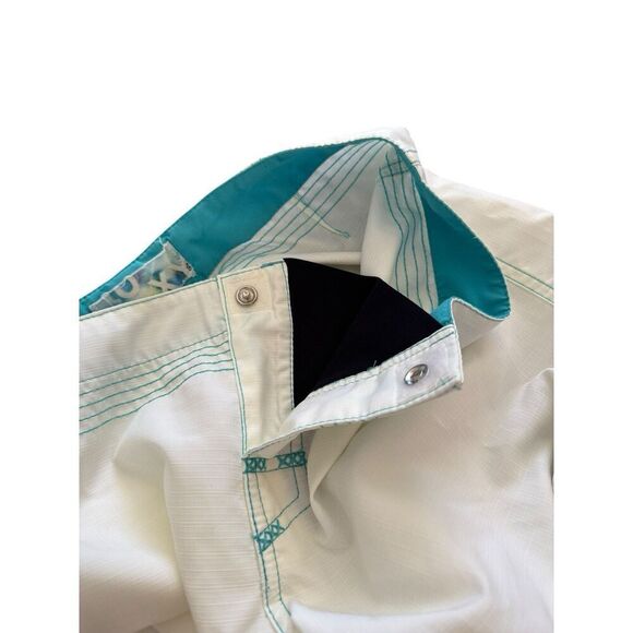 Y2K ROXY Quiksilver Women's Board Shorts Size 3 White Blue Surf Swim Vintage - Picture 4 of 7